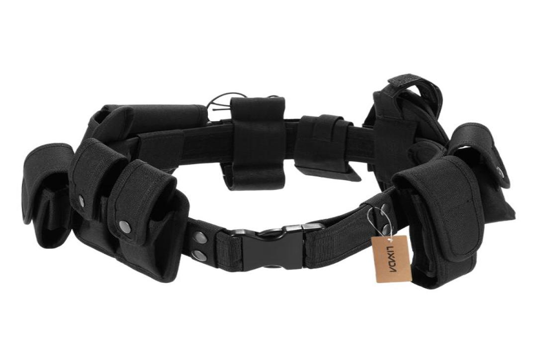 

Lixada Tactical Security Guard Equipment Duty Utility Kit Belt with Pouches System Holster Outdoor Training Black1339100