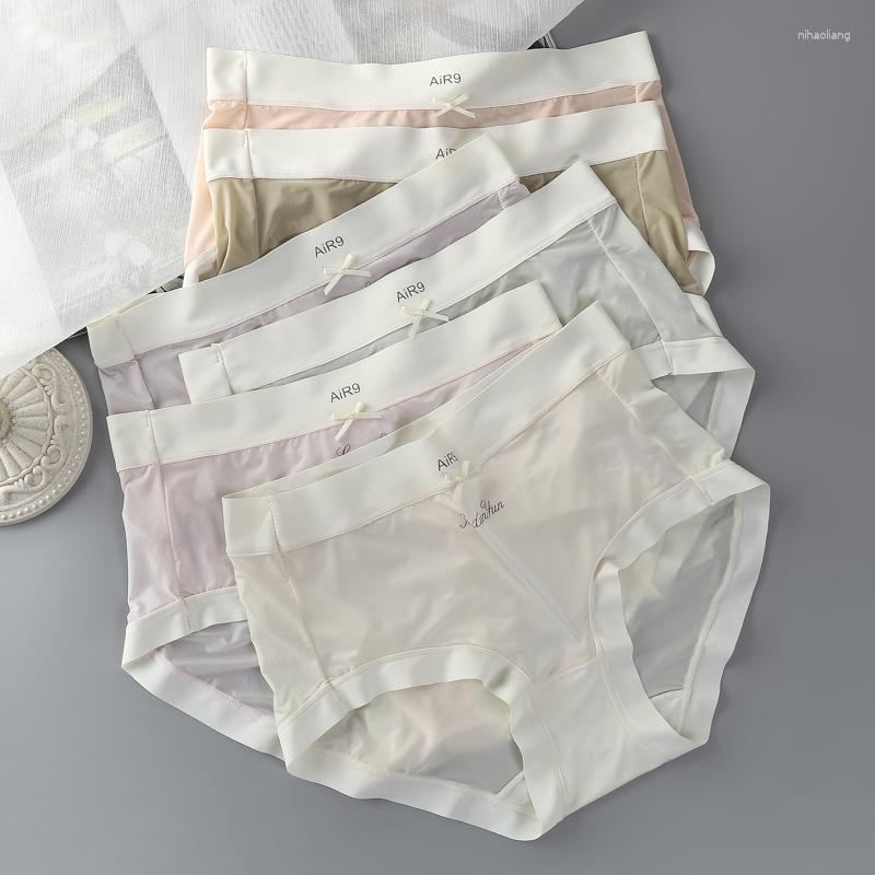 

Women's Panties Seamless Women Ultra-thin Underwear Traceless Ladies Briefs Female Ice Silk Underpants Sexy Low-Rise Lingerie, Skin