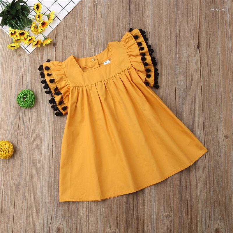 

Girl Dresses Emmababy Summer Leisure Toddler Kids Girls Tassel Princess Party Pageant Comfort Short Sleeve Clothes Sundress 1-6T, Picture shown