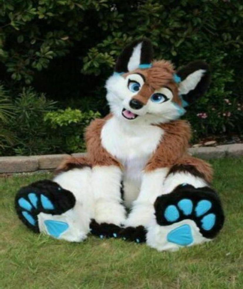 

2018 High quality Halloween Long Fur Husky Dog Fox Fursuit Mascot Costume Suit4699461, Silver