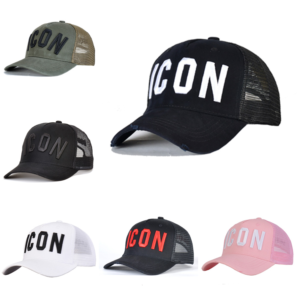 

Casual Sunshade cap Fashion Baseball hats Designer hat ICON D2Q2 logo hat mens women Breathable sport Adjustable Fit Hats 20 colour All Cotton luxury peaked caps