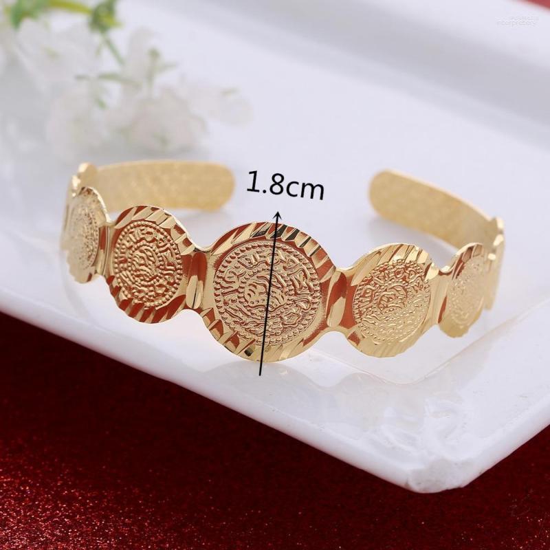 

Bangle Girls Women Coin Arabic Bracelet Gold Color Arab Jewelry Middle Eastern Gifts