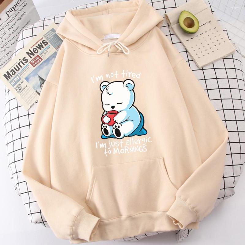 

Men's Hoodies I' Not Friend Just Allergic To Mornings Men'S Clothes Quality Harajuku Hoodie O-Neck Hip Hop Basic Oversized Tops, Khaki