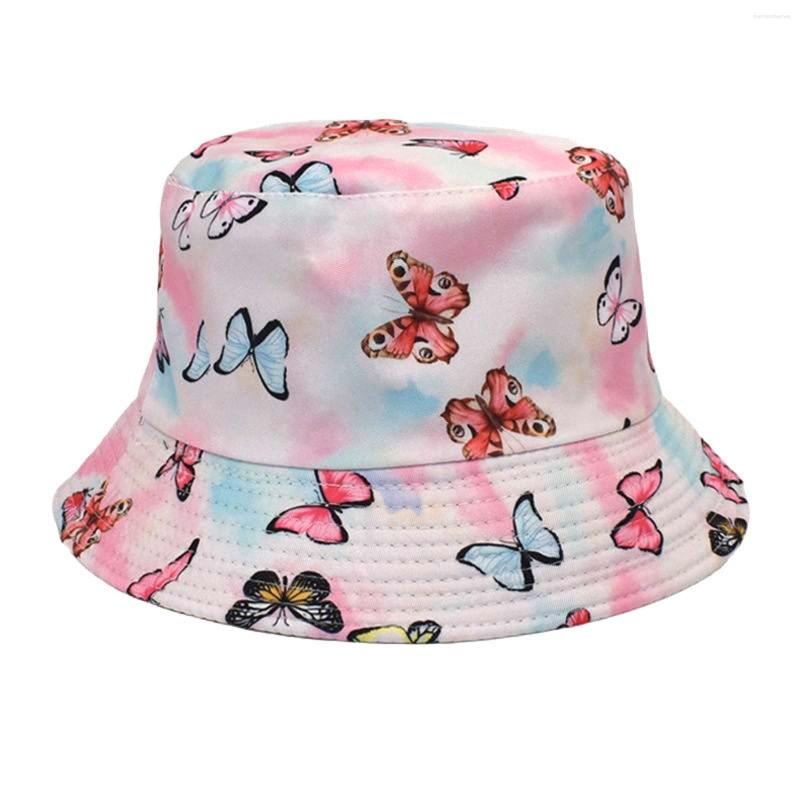 

Berets 2023 Butterfly Fishing Hat Fisherman Cap For Men Women Bob Femme Gorro Summer Bucket Hats Panama, Red