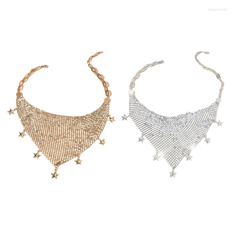 

Scarves Vintage Women Choker Necklace Scarf Glitter Neck Tie Jewelry Drop