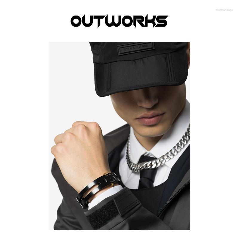 

Bangle 20FW Hip Hop Punk 1017 ALYX 9SM ROLLERCOASTER TRACK Metal Lettering Buckle Street Bracelet For Men Women Girls Jewelry Raym22