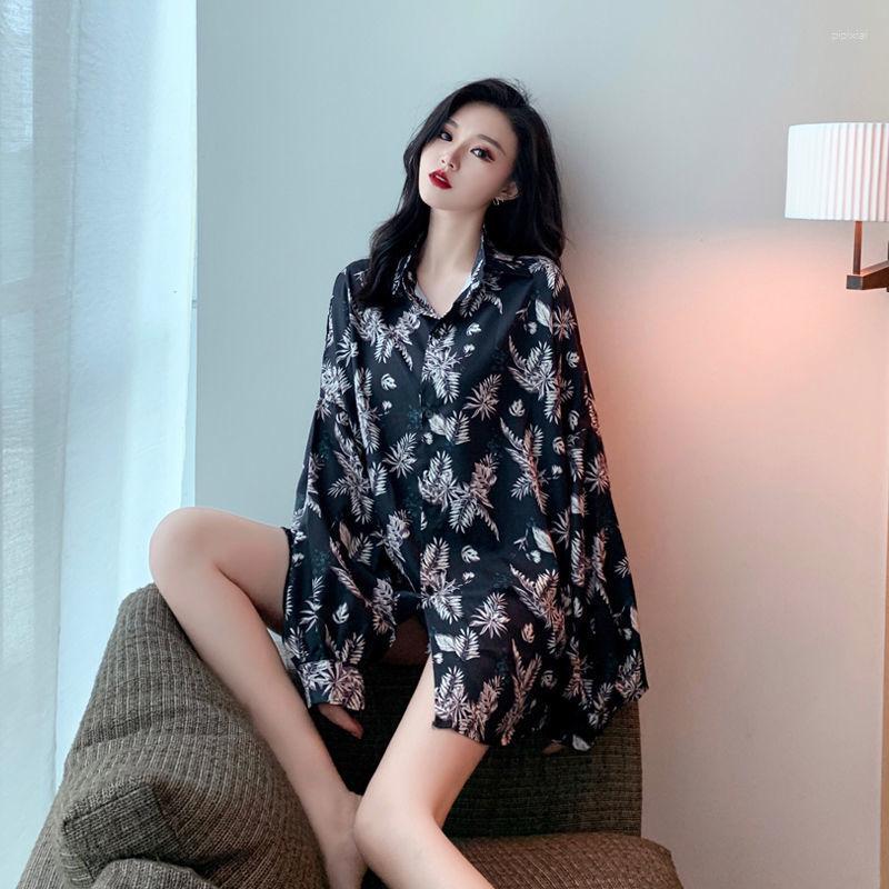 

Women' Blouses Blouse Women Shirt Flower Top Loose Women' Long-Sleeved Blusas Mujer De Moda, Black