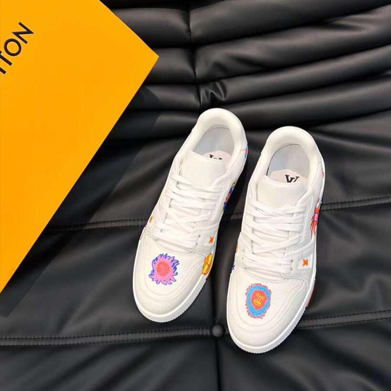 

Fashion Casual Shoes Men Trainer Runners Sneakers Italy Luxurious Low Tops Elastic Band Rubber Graffiti Leather Designer Non-Slip Fitness Athletic Shoes Box EU 38-45, #2