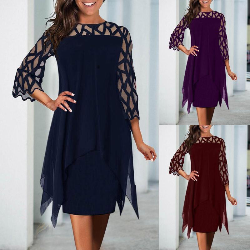 

Party Dresses Hollow Out Dress Women Casual Elegant Mesh Evening Ladies Women's Clothing Wedding Club Outfits Perspective, Purple