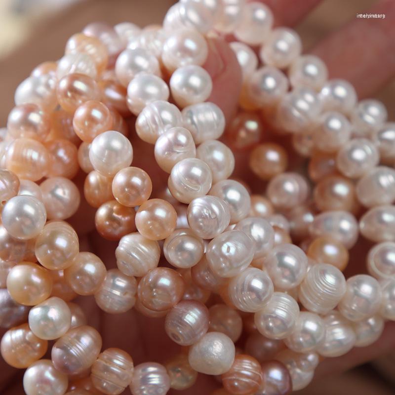 

Strand 8-9mm Natural Freshwater Pearl Bracelets For Women Baroque Charm Elastic Bangle Elegant Fine Jewelry Wedding Party Gift
