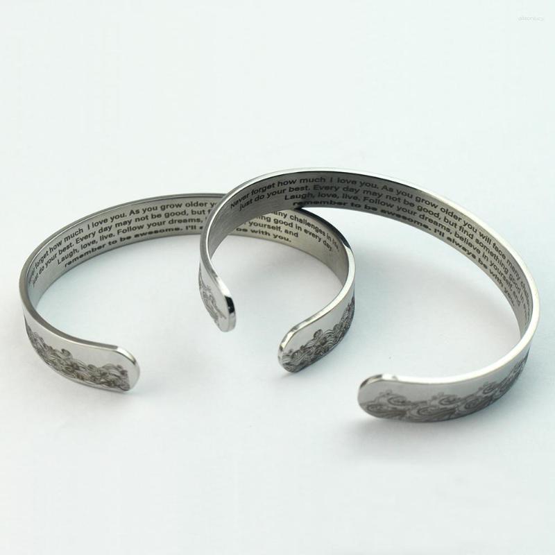 

Charm Bracelets Remember To Be Awesome Crown Bracelet Stainless Steel Open Engraved Inspirational Bangle Gift For Mom Daughter