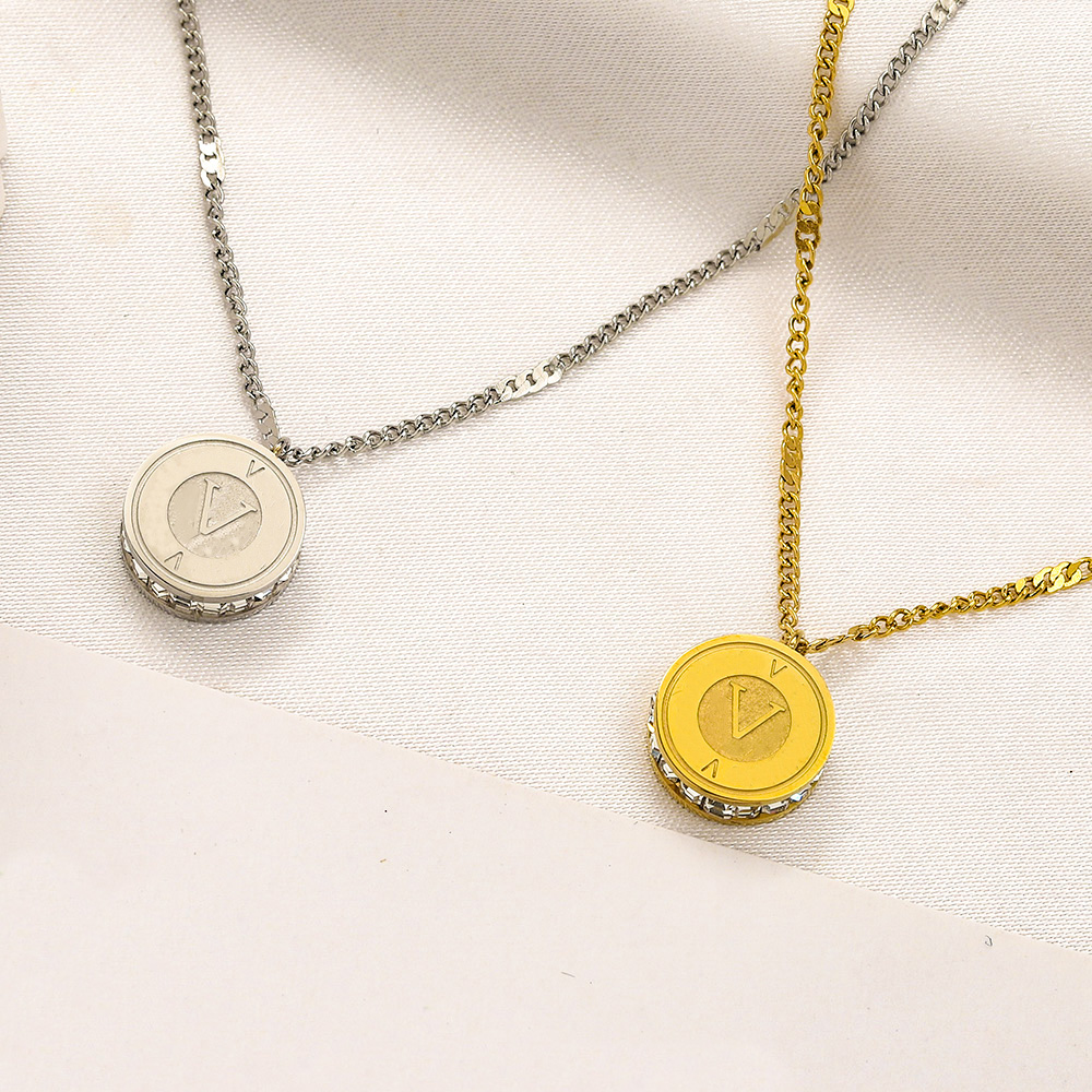 

Never Fading 18K Gold Plated Luxury Brand Designer Pendants Necklaces Stainless Steel Double Letter Choker Necklace Chain Jewelry Accessories Gifts ZG1295