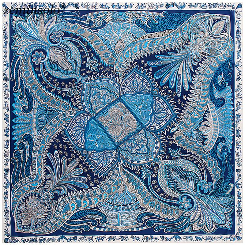 

Scarves Twill Silk Scarf Women 130 130cm Square Shawls Female Neckerchief Large Bandana Foulard Hijab