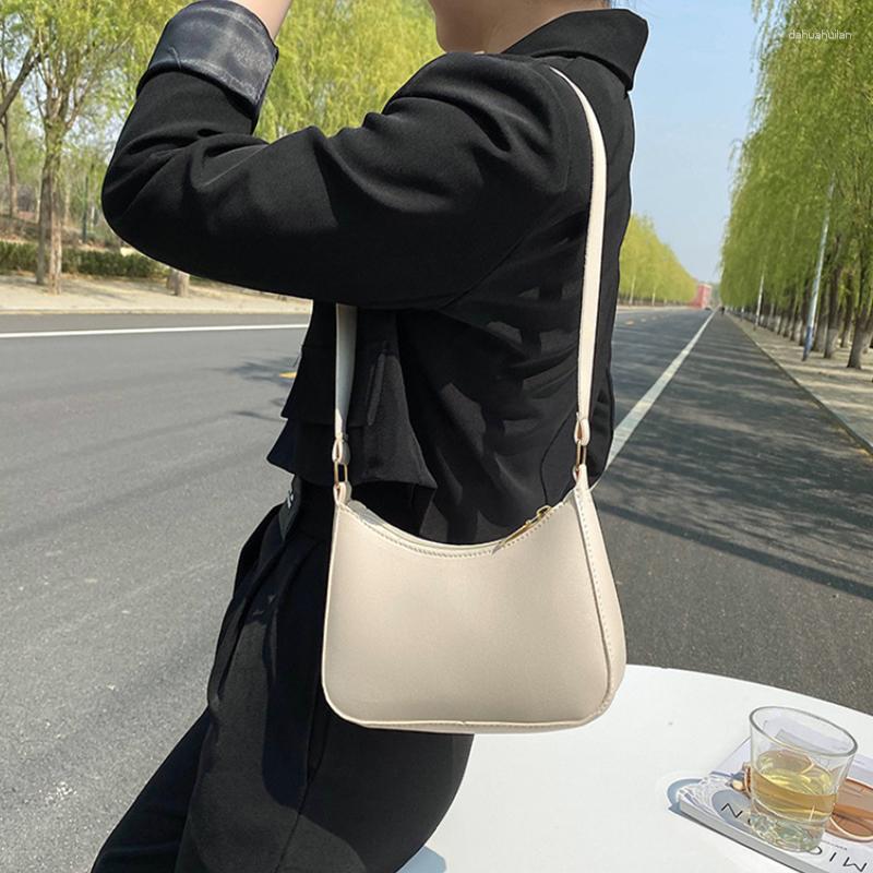 

Evening Bags Mini Shoulder Underarm Fashion Women Handbags Pu Leather Small Solid Color Purse Pouch Female Subaxillary Tote Bag, Brown