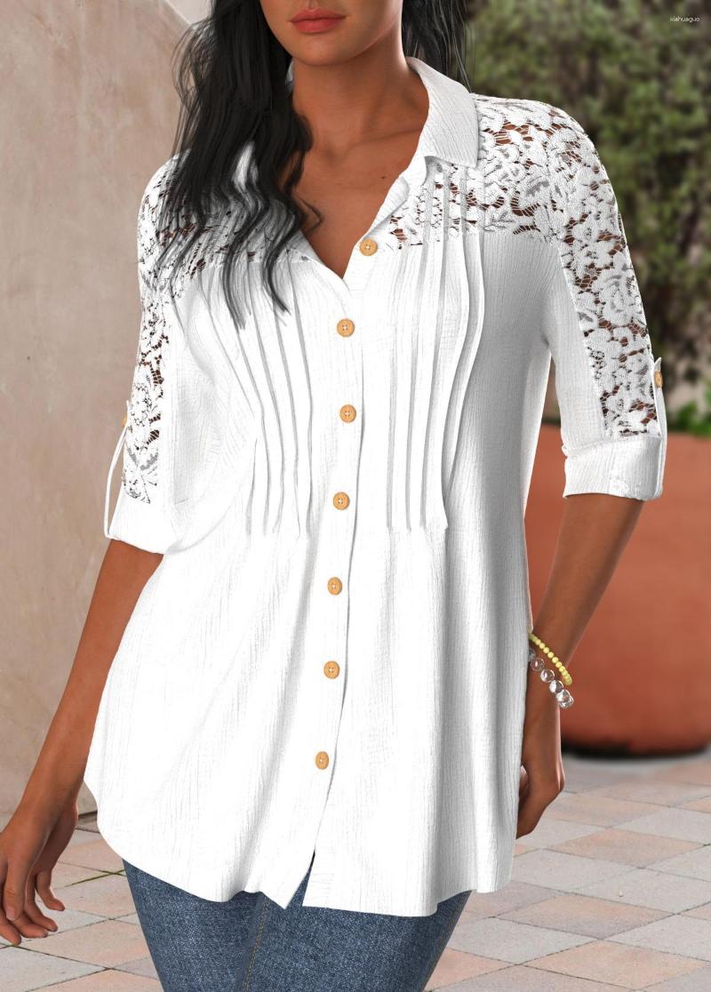 

Women' Blouses Summer Spring Women' Loose And Comfortable Casual Lace Printed Blouse Floral Half Sleeve Elegant Fashion Shirt, Style3