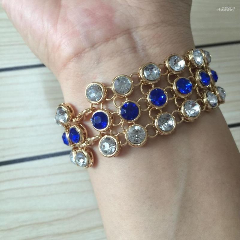 

Link Bracelets Handmade Kundan Crystal Hand Chain Jewellery Panja Bracelet