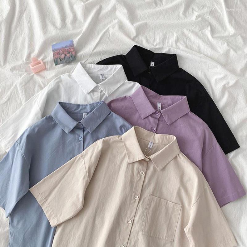 

Women' Blouses Shirt Women' 2023 Spring And Autumn Korean Version Loose White Summer Fashion All-match Lapel Top, Blue