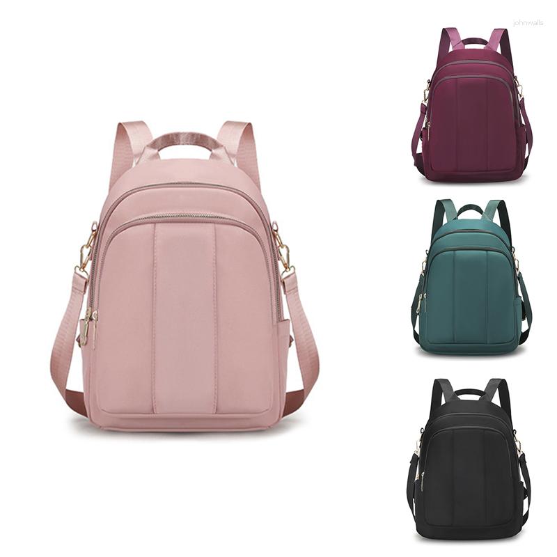 

School Bags High Quality Nylon Backpack Designer Women Casual Large Capacity Student Bag Female Schoolbag Simple Travel, Purple