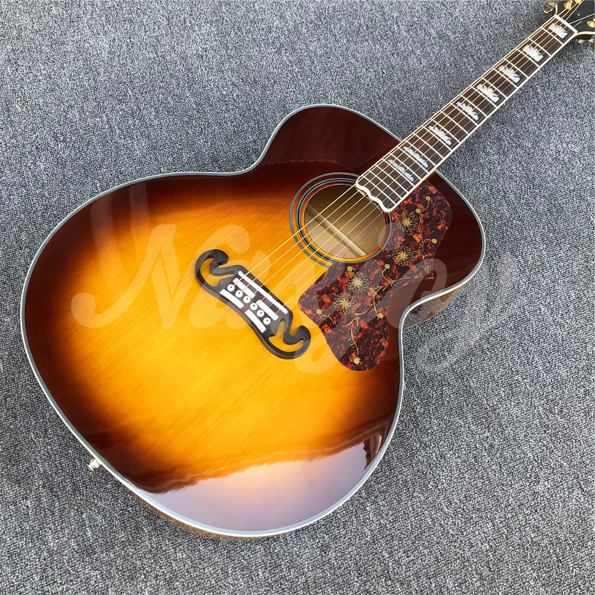 

sunset 43 Solid Fir j200vs Acoustic Guitar, Custom Maple j200 body j200 electric guitar, free shipping258