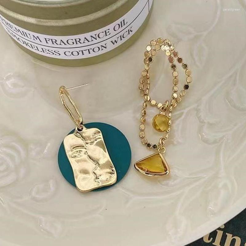 

Stud Earrings Statement For Women Long Tassel Asymmetrical Design Green Drop Girl Lady Gifts Jewelry Matisse Art Style