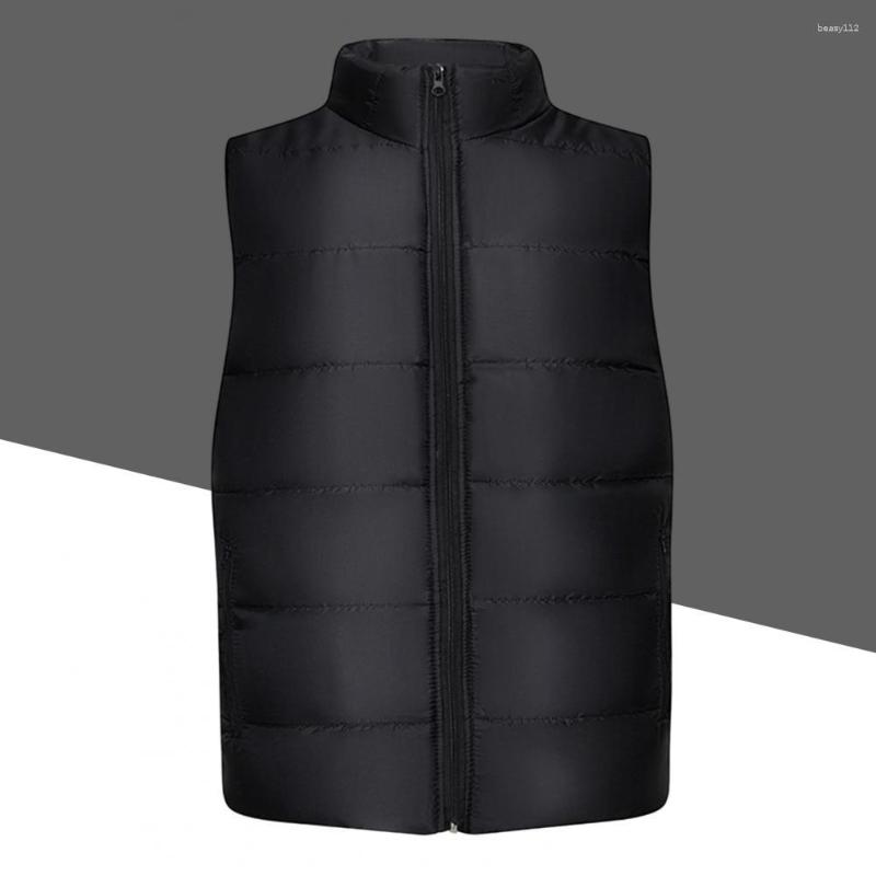 

Men's Vests Trendy Winter Waistcoat Loose Breathable Vest Solid Color, Black