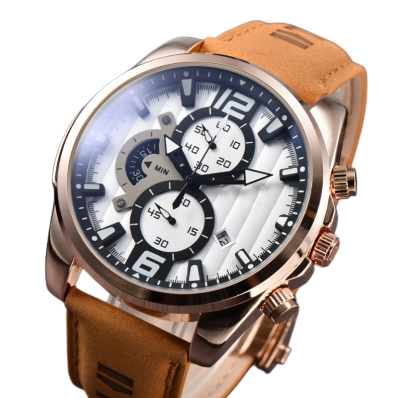 

Leather strap Fashion mens Luxury Quartz movement Gmt Men Designer Watch Wristwatches