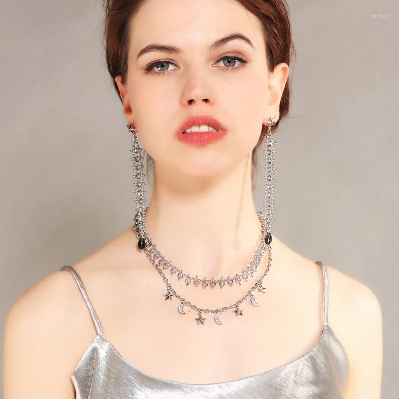 

Dangle Earrings Temperament Concise Alloy Star White Long Geidding Shape Glass Beaded Wedding Party Engagement Anniversary