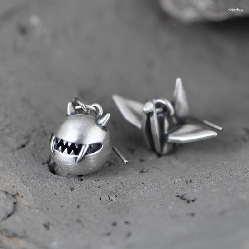 

Dangle Earrings S925 Silver Retro Literary Asymmetric AB Temperament