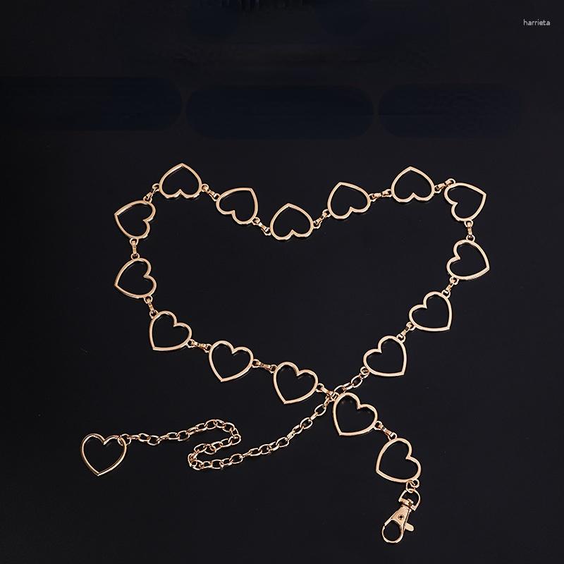 

Belts Waistband Pants Classic Waist Chain Love Heart Hollow Girdle For Women Hip Hop Style Fashion Fine, Silver