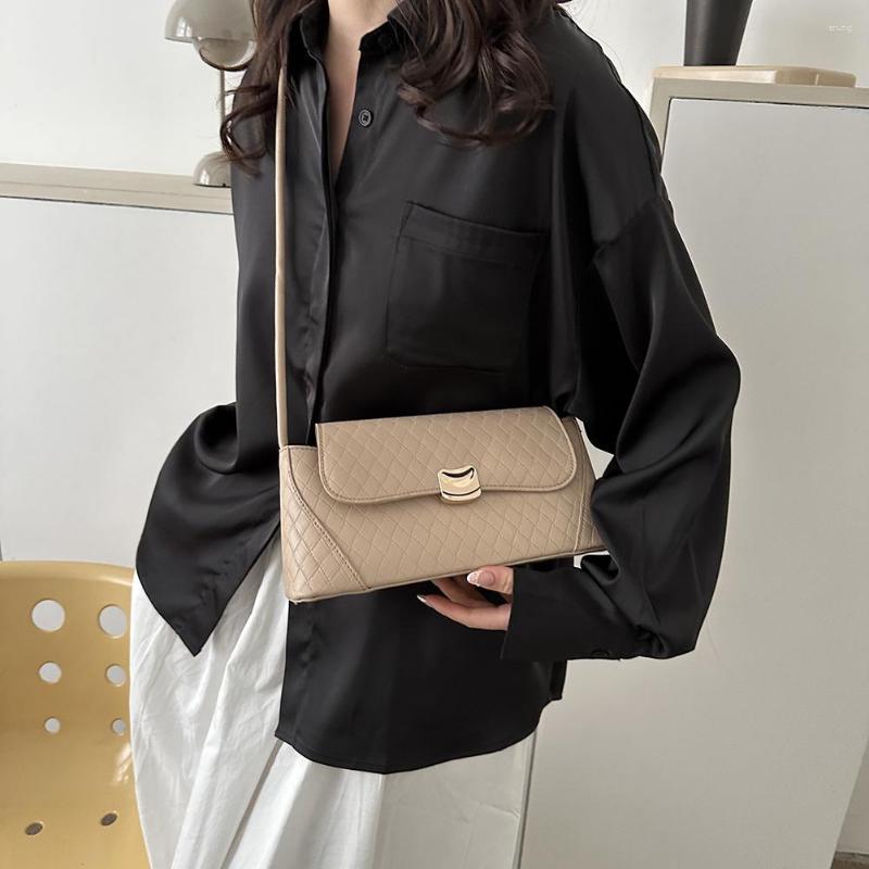 

Evening Bags Solid Color Underarm Bag Women Shoulder PU Leather Satchel Fashion Tote Purse Rhombus Metal Buckle Crossbody, Green