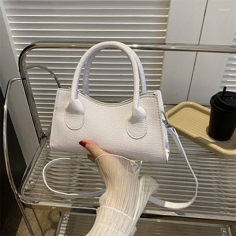 

Evening Bags Crocodile Pattern Women's Small Purse Handbag PU Leather Ladies Square Shoulder Fashion Female Crossbody Bag Bolso Mujer, Silver color