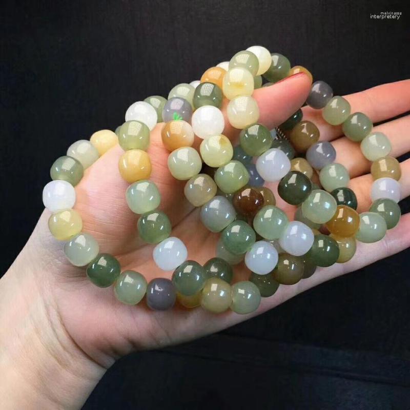 

Link Bracelets Natural Hetian Jade Stone Diameter 12mm Beads Bracelet Jewelry Lucky Safety Auspicious Amulet Fine