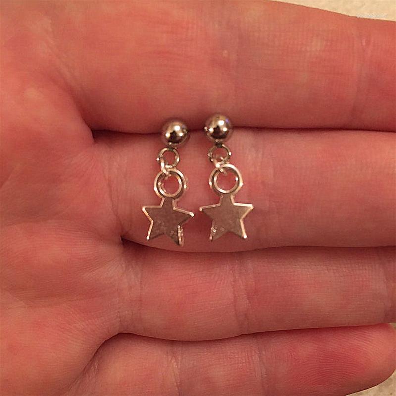 

Dangle Earrings Antique Silver Color Star Stud Tiny Man Cute For Woman