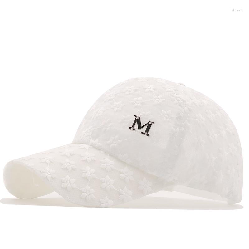 

Ball Caps Summer Lace Hat Cotton Baseball Cap For Women Breathable Mesh Girls Fishing Snapback Hip Hop Fashion Female Adjustable, Black