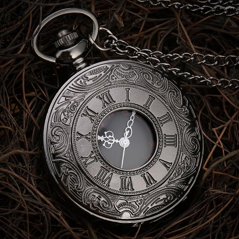 

Wristwatches Unisex Retro Steampunk Hollow Black Box Pendant