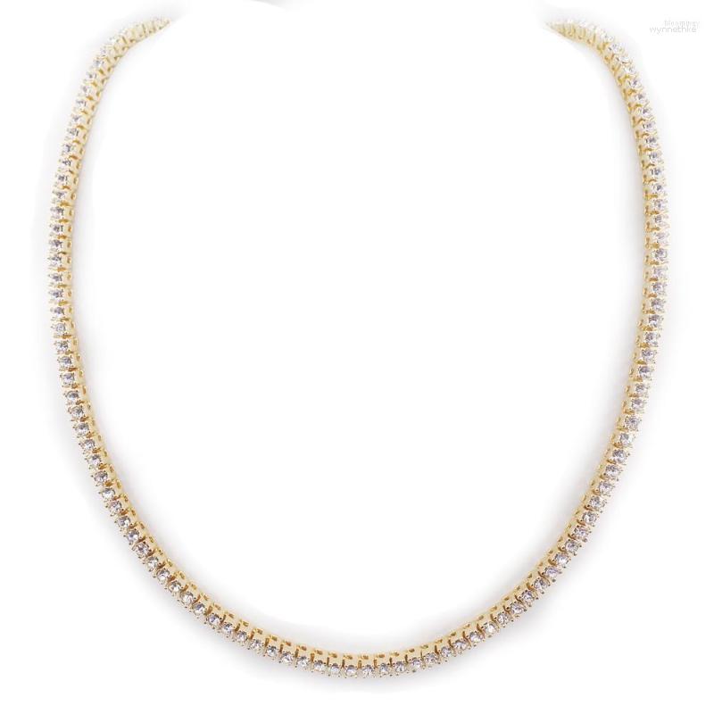 

Chains Crystal Chain Necklace Unisex Style USA Design Hip Hop Rock Roll Iced Out Men's Fashion Jewelry Rapper Women 1 Row Tennis