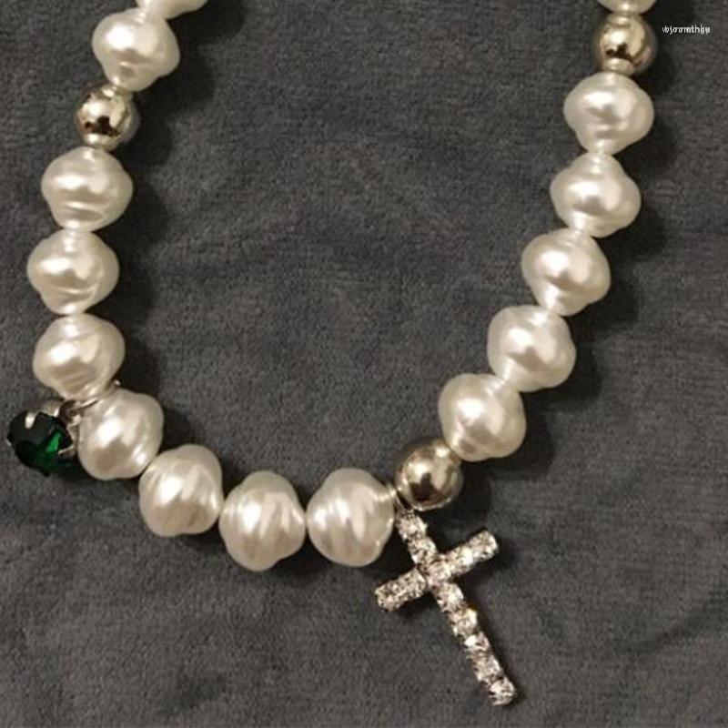 

Chains Irregular Imitation Pearls Necklace Jewelry For Rhinestone Cross Crystal Pen 40GB