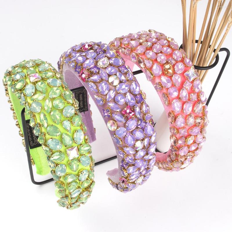 

Hair Accessories Women Rhinestone Headbands Bling Thick 5cm Bedazzled Padded Headband