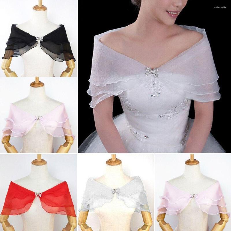 

Scarves Frivolous Wedding Dress Accessories Women Shoulder Cape Evening Bridal Lace Shawl Chiffon