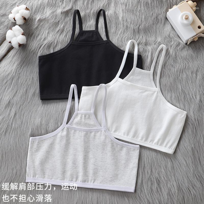 

Camisoles & Tanks Puberty H-shaped Small Vest Primary School Girl's Underwear Without Steel Ring 8-14 Year Old Bra And, Black