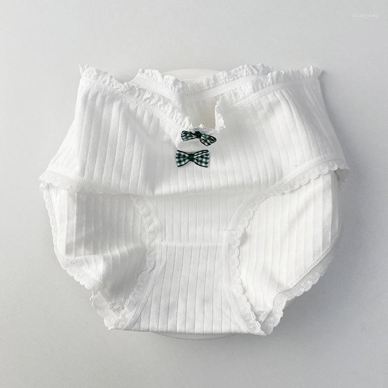 

Women's Panties 5PCS Young Women's Cute Green Underwears Cotton Female Japanese Love Printed Girl Butterfly Antibacterial Students Brief