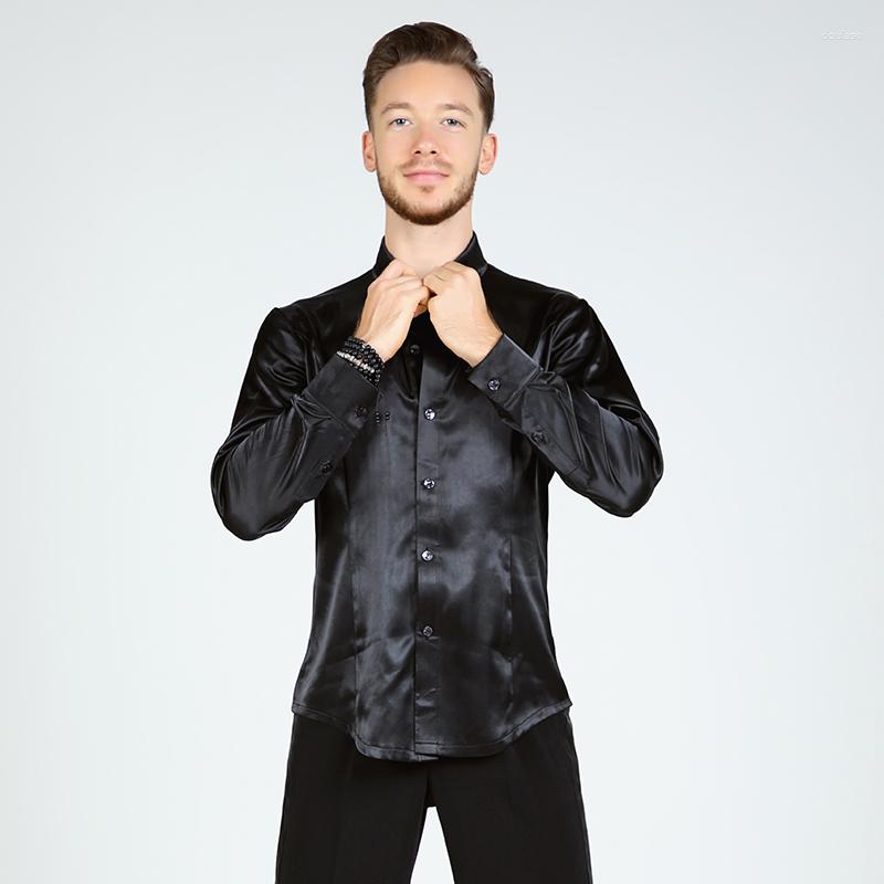 

Stage Wear Men Professional Latin Dance Tops Adult Men'S Long Sleeve Shirt Standard Ballroom Waltz Competition Clothes In Stock, Only top