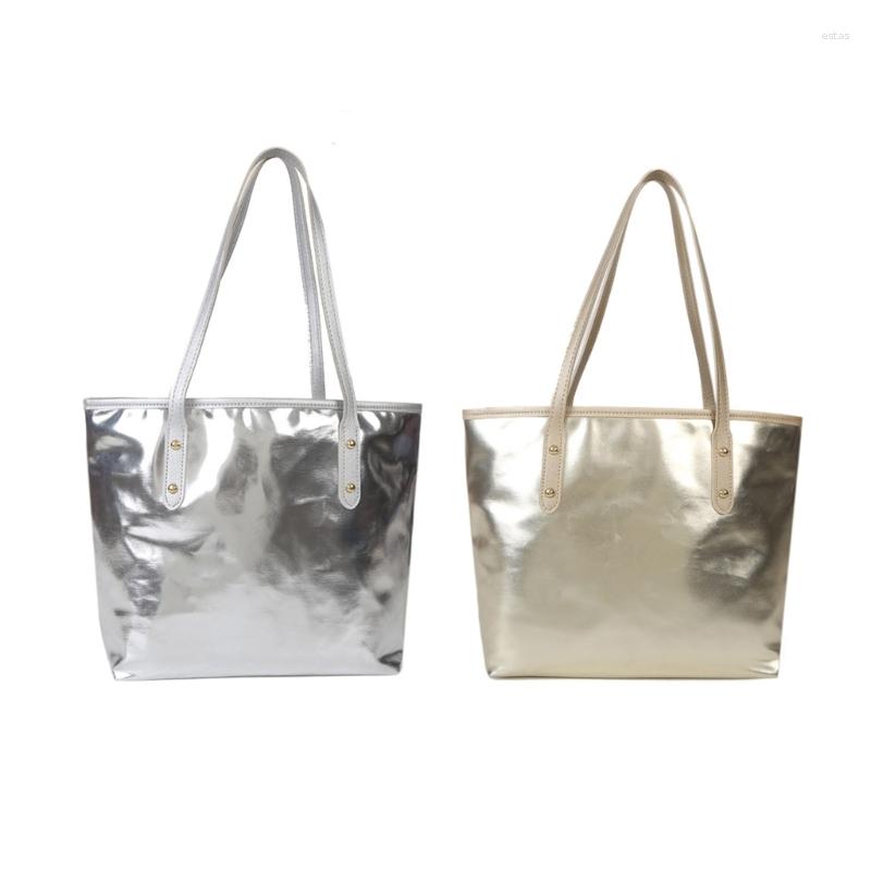 

Evening Bags Casual Large Capacity Tote Bag Women Handbags Simple Lady Hand Books 066F, Silver