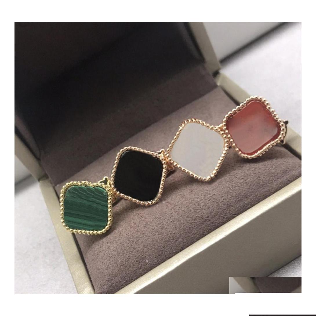 

Stud Womens Earrings Fashion Earings Clover Stainless Elegant For Woman Classic 13 Color High Quality Box Need To Extra Cost225A Dhapn
