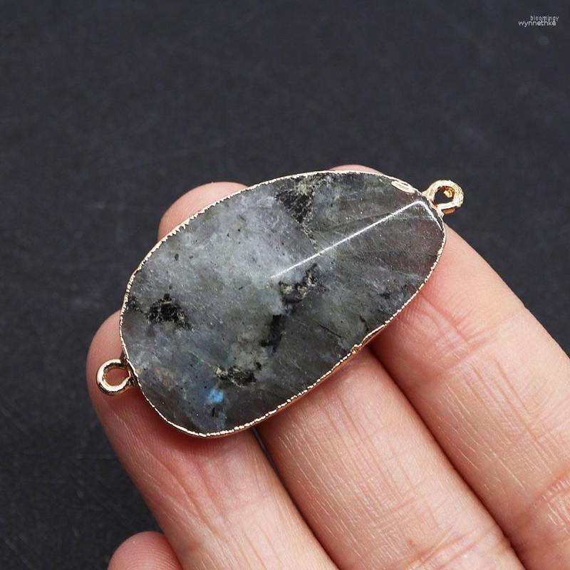 

Pendant Necklaces Natural Glitter Stone Lapis Lazuli Amazonite Pendants Charms For Jewelry Making DIY Bracelets Connector Accessories