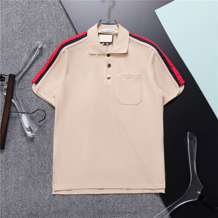 

2023 Luxury Europe Paris Patchwork Men's T-shirt Fashion Men's Designer T-shirt Casual Men's Clothing Meduse Cotton Tea Luxury Polo #020