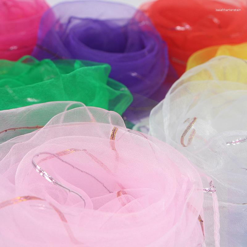 

Scarves CPDD Children Kids Kindergarten Performance Dance Bright Candy Color Gold Wire Juggling Movement Square Scarf Kerchief
