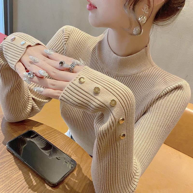 

Women' Sweaters Women Winter Autumn Style Knitted Pullover Sweater Lady Casual Long Sleeve Turtleneck Solid Color Tops ZZ1675, Beige