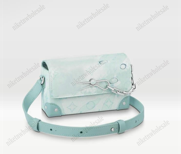

M22637 Steamer Wearable Wallet Crystal Blue Designer Luxurys Men's Shoulder Bag 3D Water-drop Printed Crossbody Monograms Aquagarden canvas Purse, Color#01