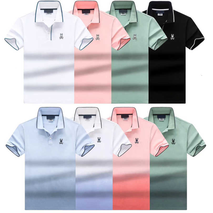 

Designer Mens Psychos Polos Bunnys Shirts Summer Short Sleeve Slim Fit Breathable Skull Rabbit Print Sailor Neck Casual Top Tshirt Luxury Fashion t Shirt O08b, 14